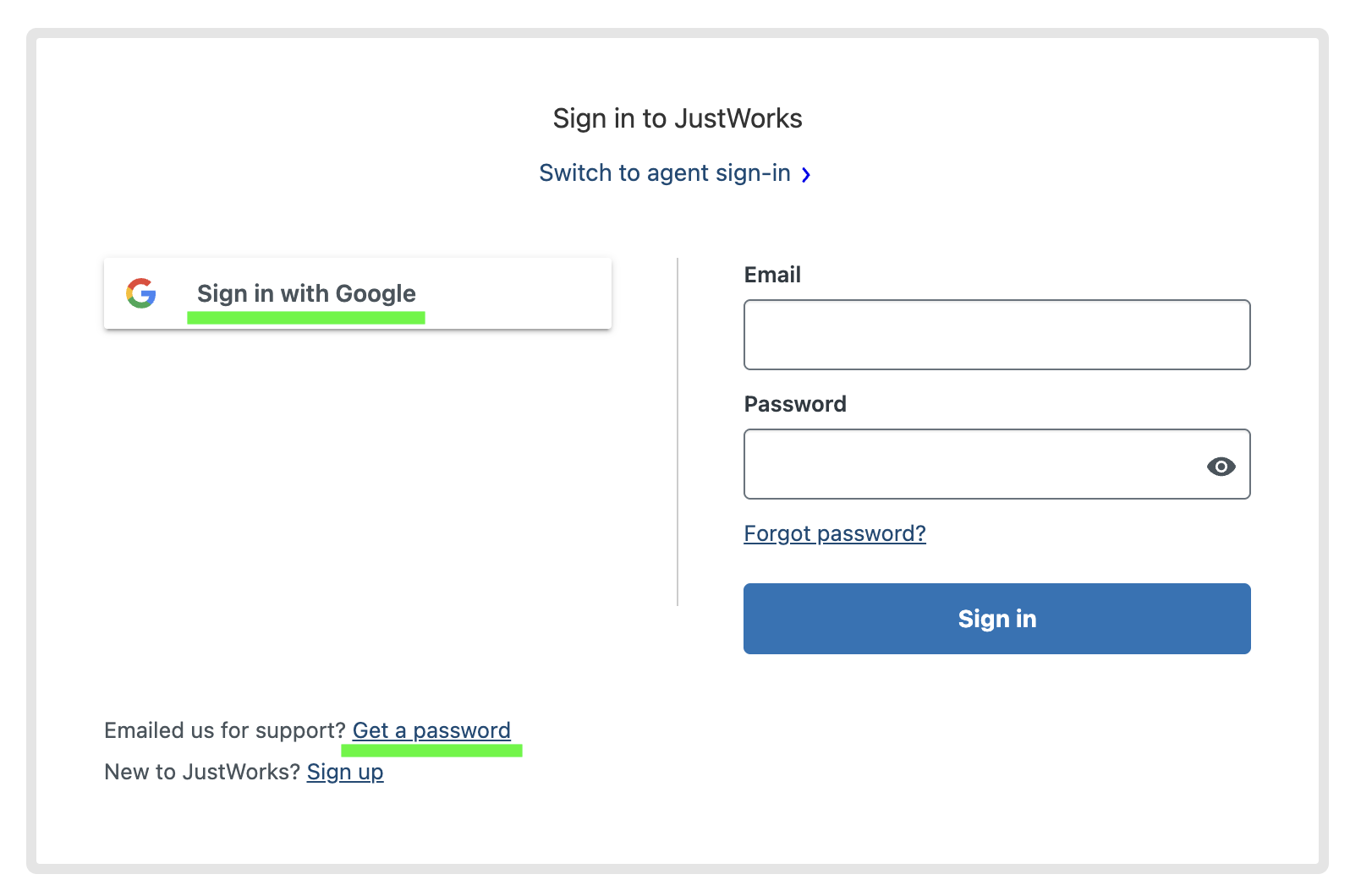 JustWorks Help Center: sign in – JustWorks